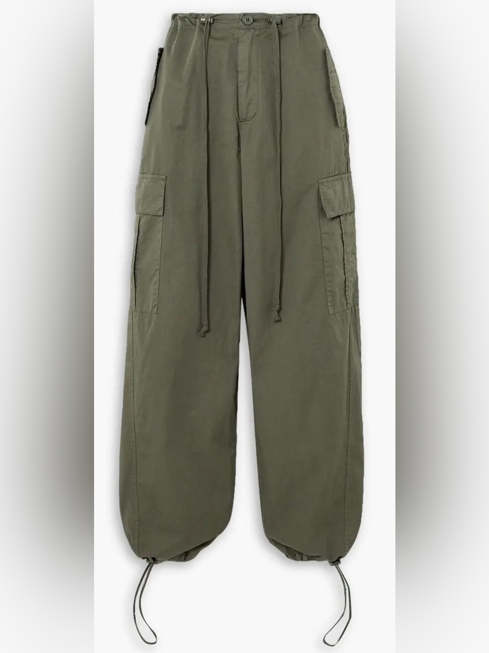 Good American Olive Cargo Drawstring Pants Sz 4/XL (SKU102)